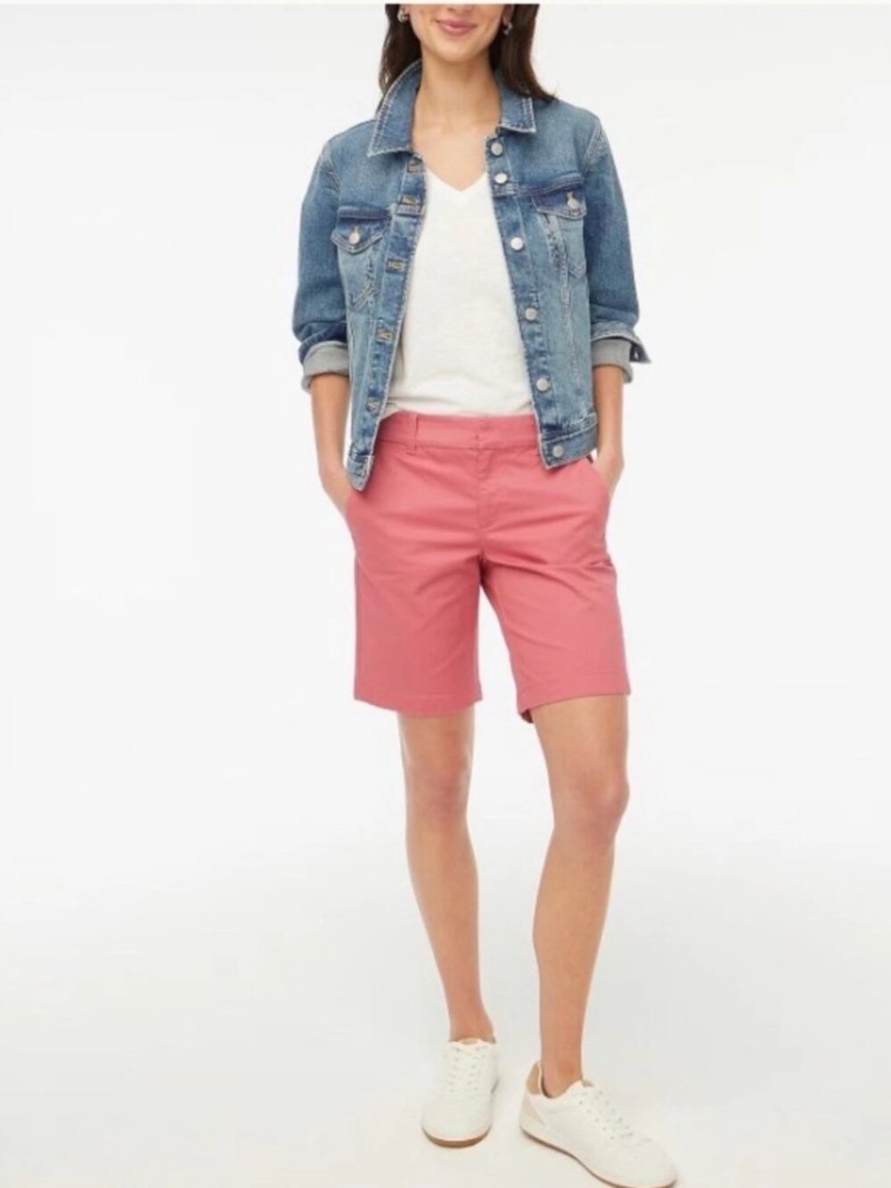 J. Crew Pink 9" Frankie Chino Bermuda Short 6 NWT